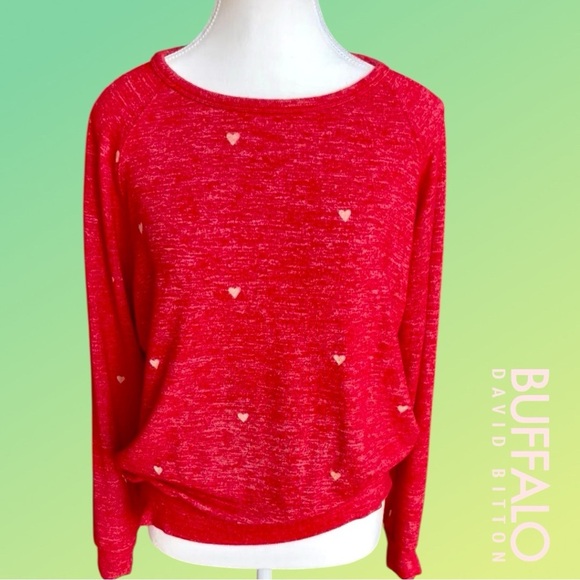 Buffalo David Bitton Women's Red Heart Sweatshirt - Picture 3 of 13